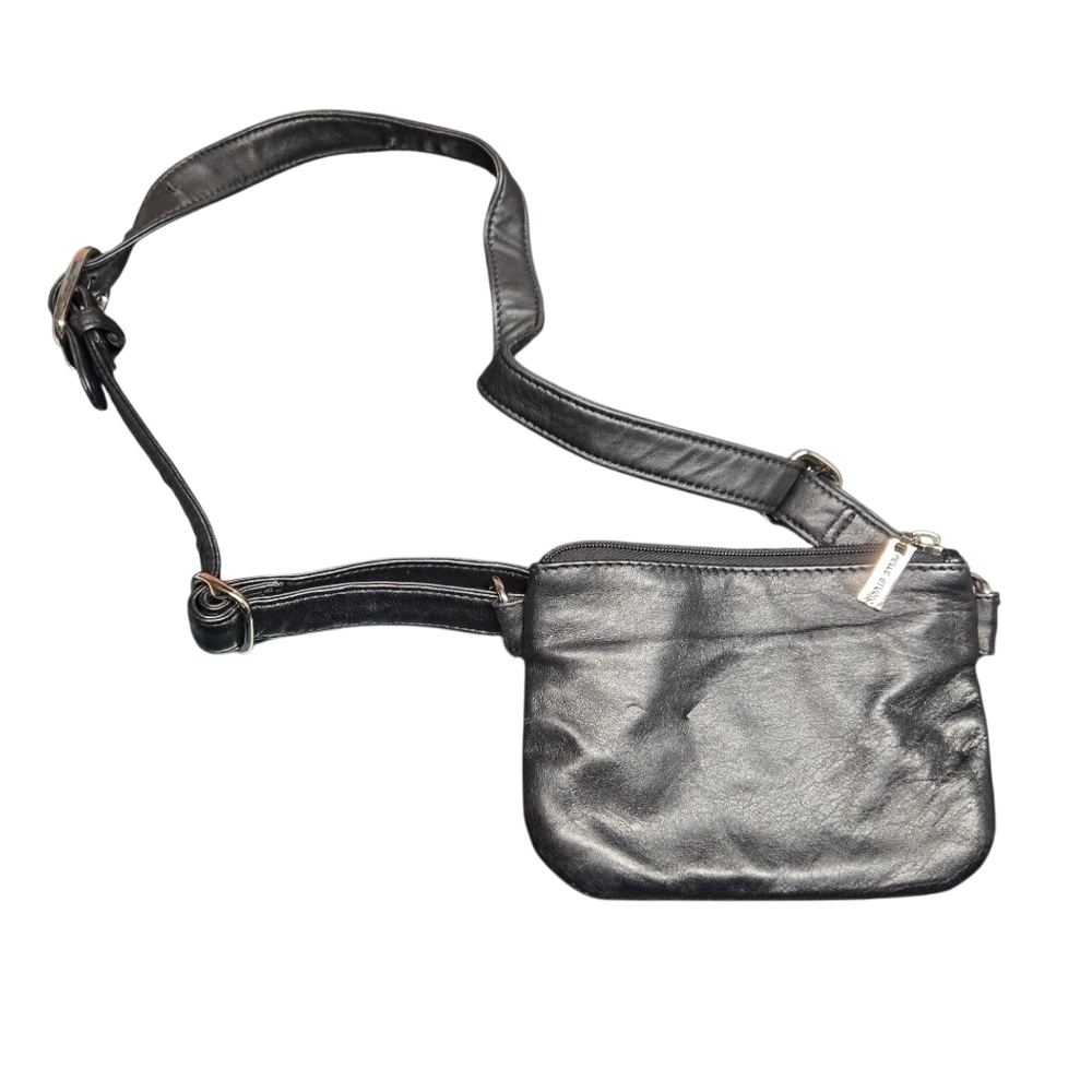 Vintage Wilsons Leather Pelle Studio Small Black Crossbody Strap Purse Belt Bag